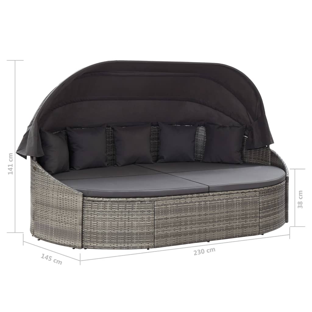 Outdoor-Loungebett Mit Dach
