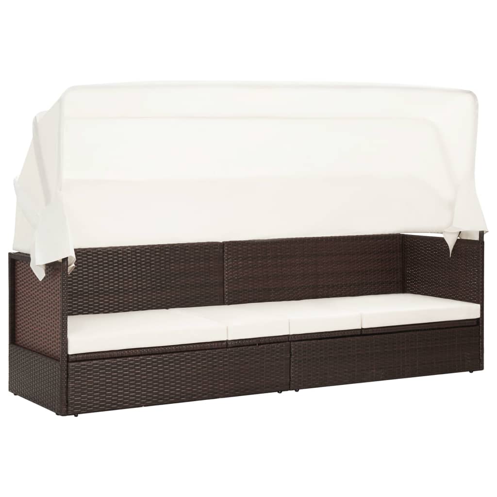 Gartensofa Mit Sonnendach Poly Rattan