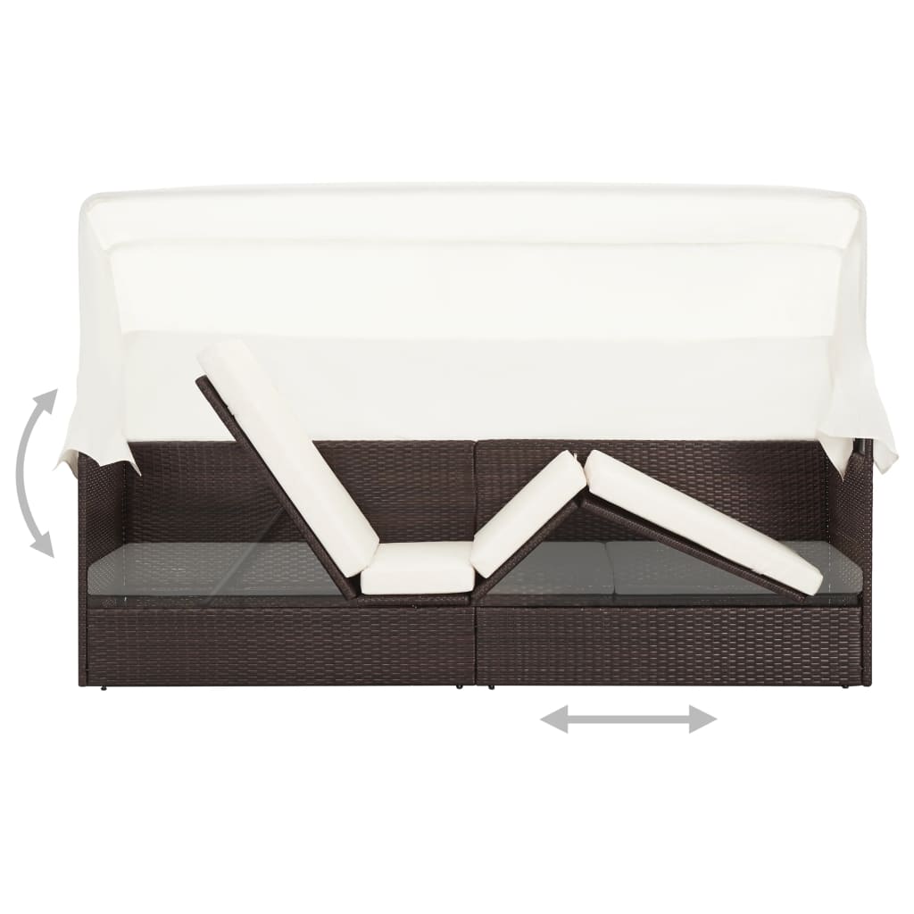 Gartensofa Mit Sonnendach Poly Rattan