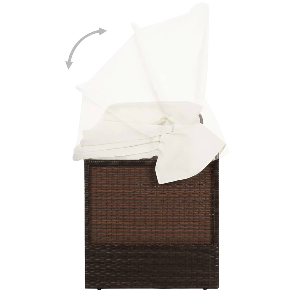 Gartensofa Mit Sonnendach Poly Rattan