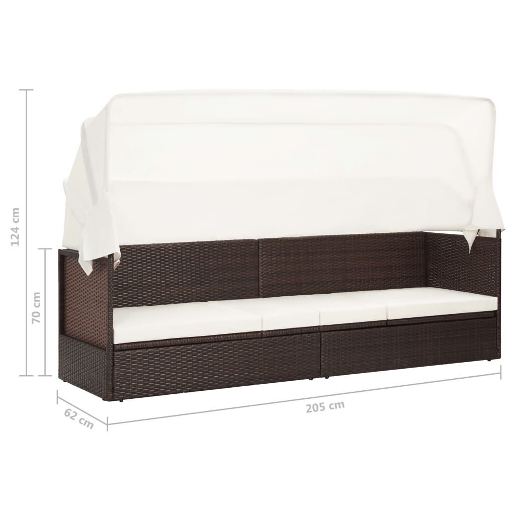 Gartensofa Mit Sonnendach Poly Rattan