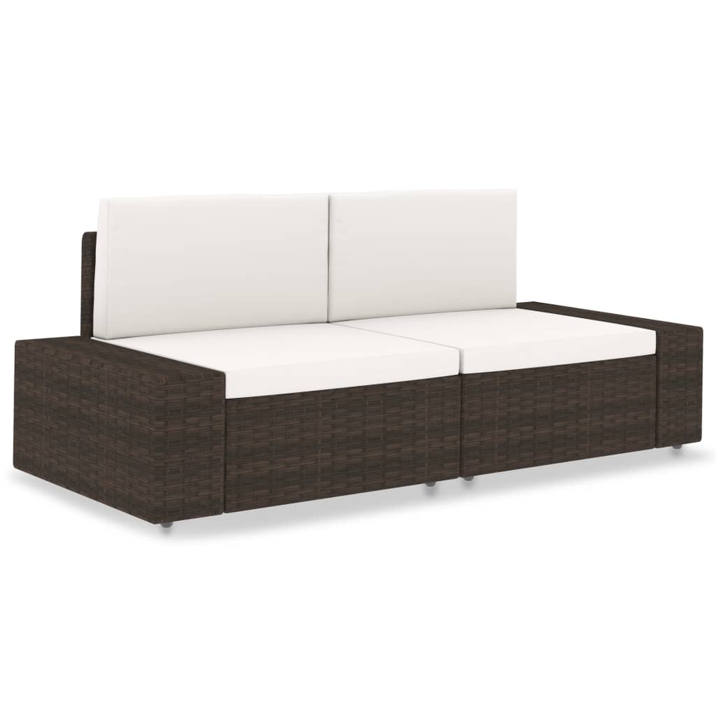 Modulares 2-Sitzer-Sofa Poly Rattan