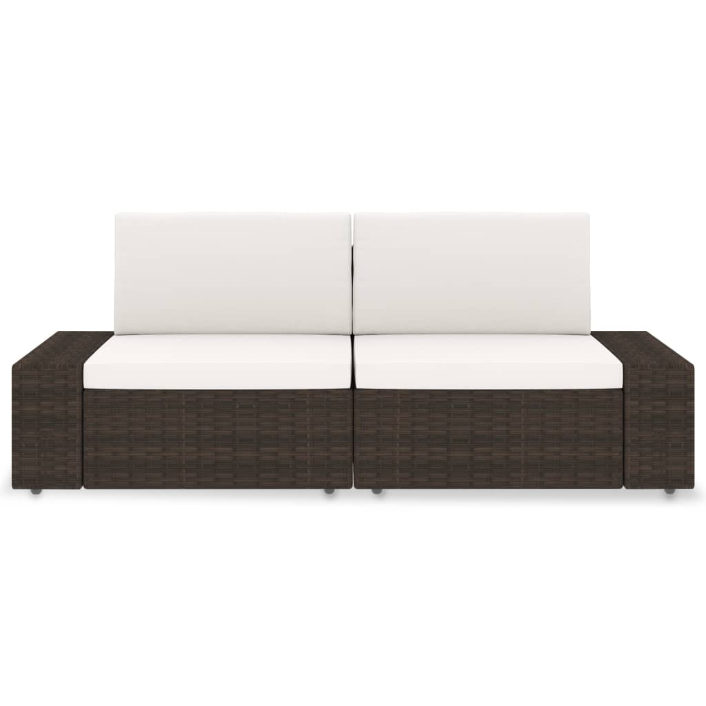Modulares 2-Sitzer-Sofa Poly Rattan