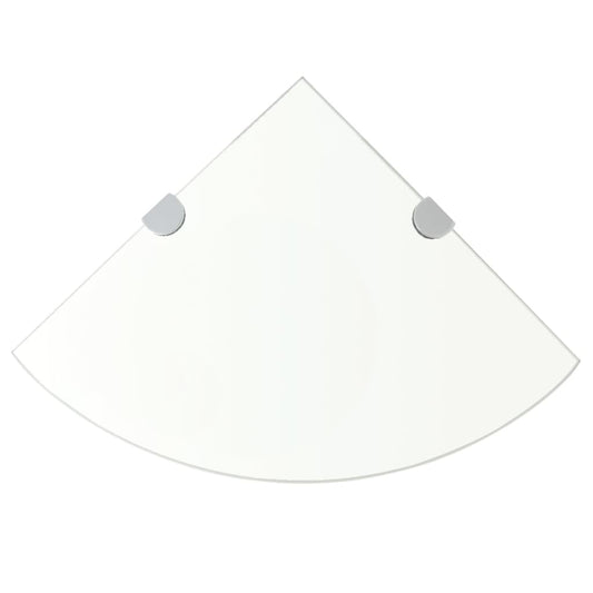 Eckregale 2 Stk. Mit Verchromten Halterungen Glas