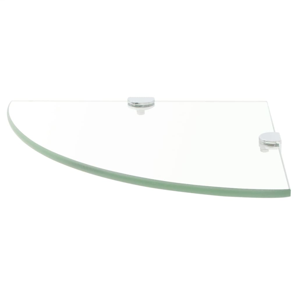 Eckregale 2 Stk. Mit Verchromten Halterungen Glas