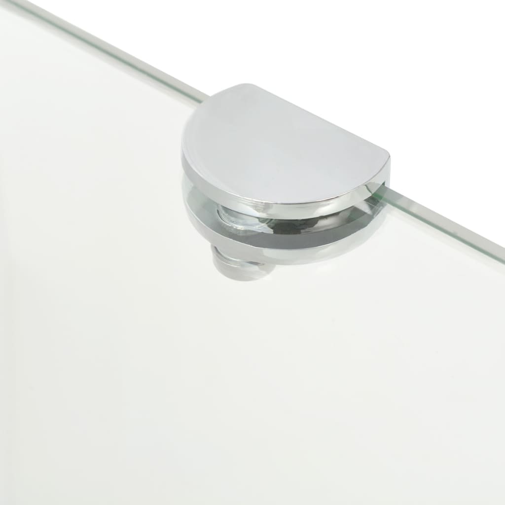 Eckregale 2 Stk. Mit Verchromten Halterungen Glas