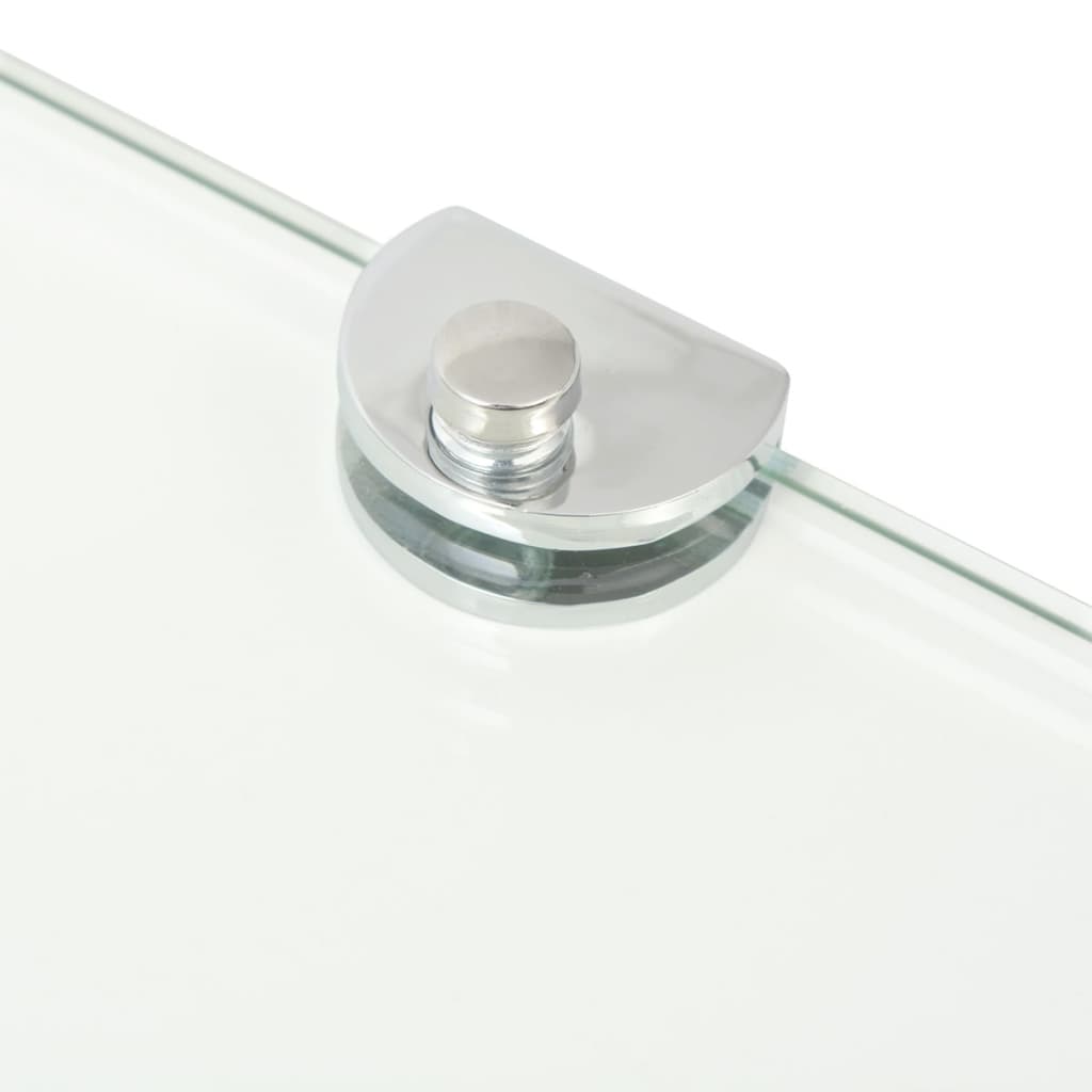 Eckregale 2 Stk. Mit Verchromten Halterungen Glas