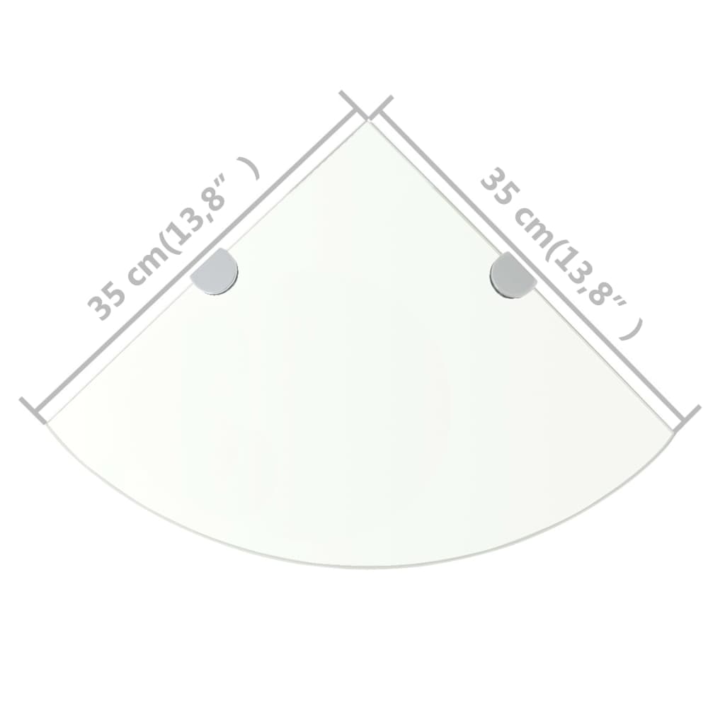 Eckregale 2 Stk. Mit Verchromten Halterungen Glas