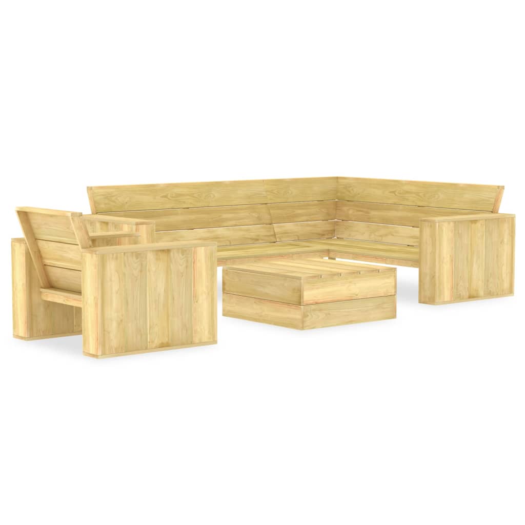 3-Tlg. Garten-Lounge-Set Kiefernholz Imprägniert