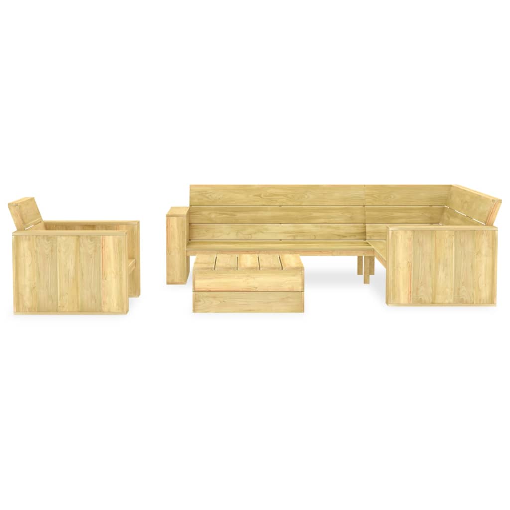 3-Tlg. Garten-Lounge-Set Kiefernholz Imprägniert