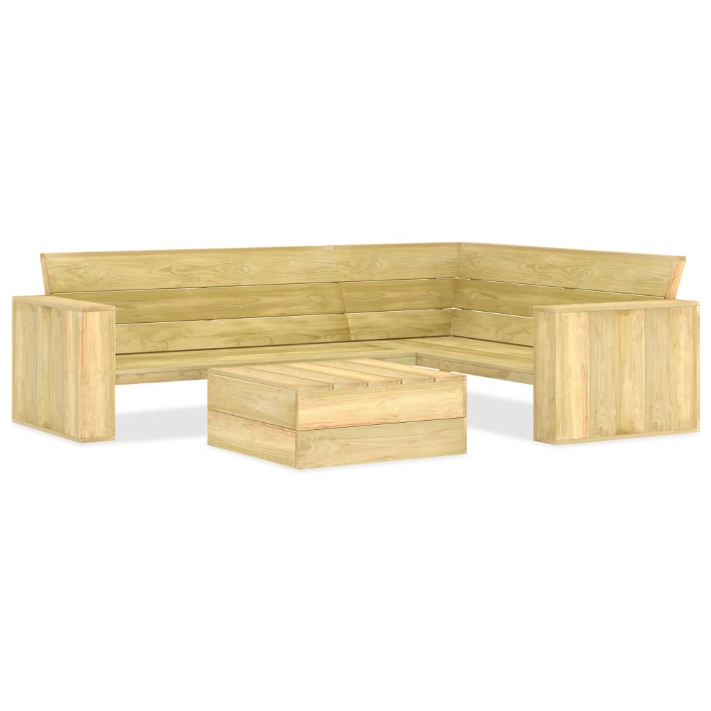3-Tlg. Garten-Lounge-Set Kiefernholz Imprägniert