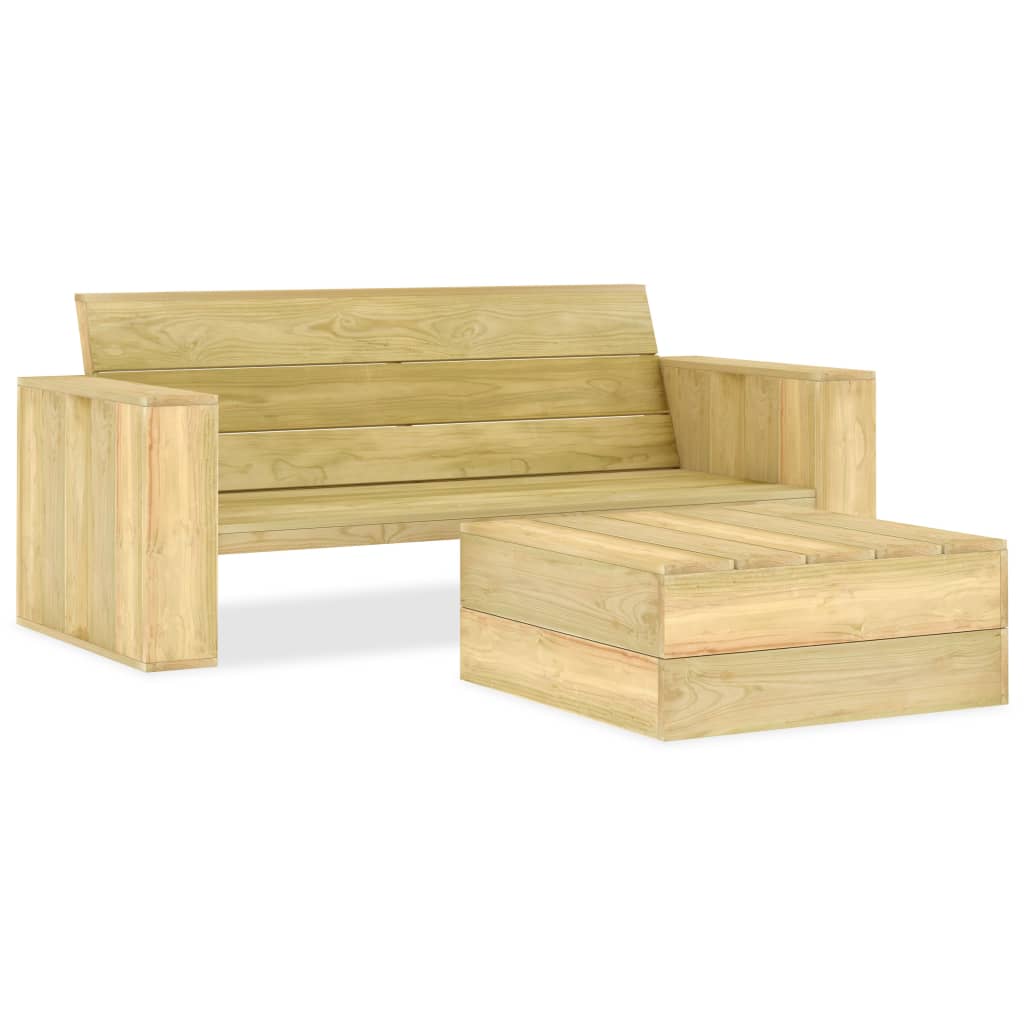 3-Tlg. Garten-Lounge-Set Kiefernholz Imprägniert