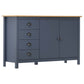 Sideboard Hill Honig 130X40X80 Cm Massivholz Kiefer