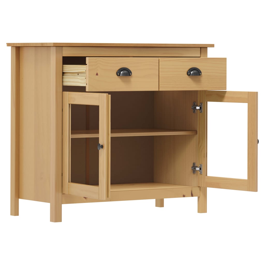 Sideboard Hill Honig 90X40X80 Cm Massivholz Kiefer