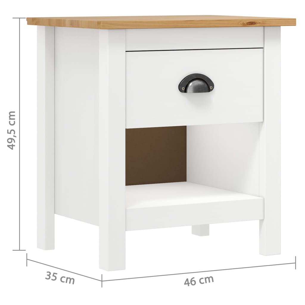 Nachttische 2 Stk. Hill 46X35X49,5 Cm Massivholz Kiefer