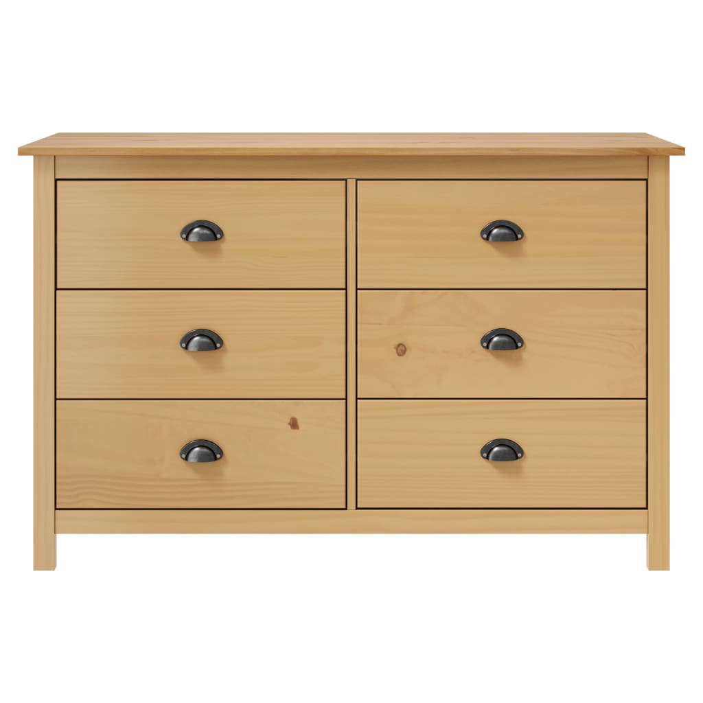 Sideboard Hill 125X40X80 Cm Massivholz Kiefer