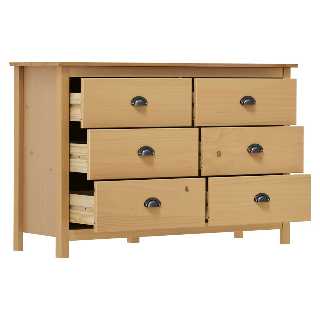 Sideboard Hill 125X40X80 Cm Massivholz Kiefer