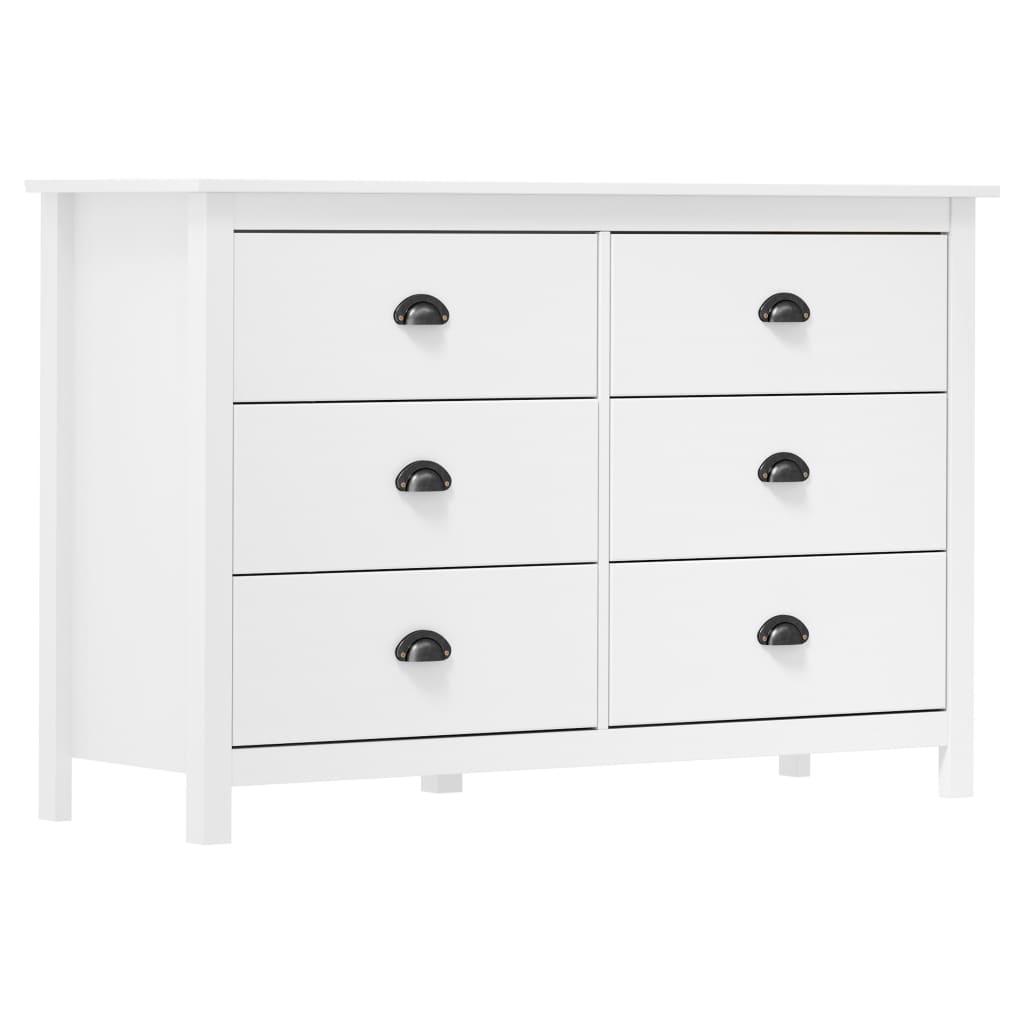 Sideboard Hill 125X40X80 Cm Massivholz Kiefer