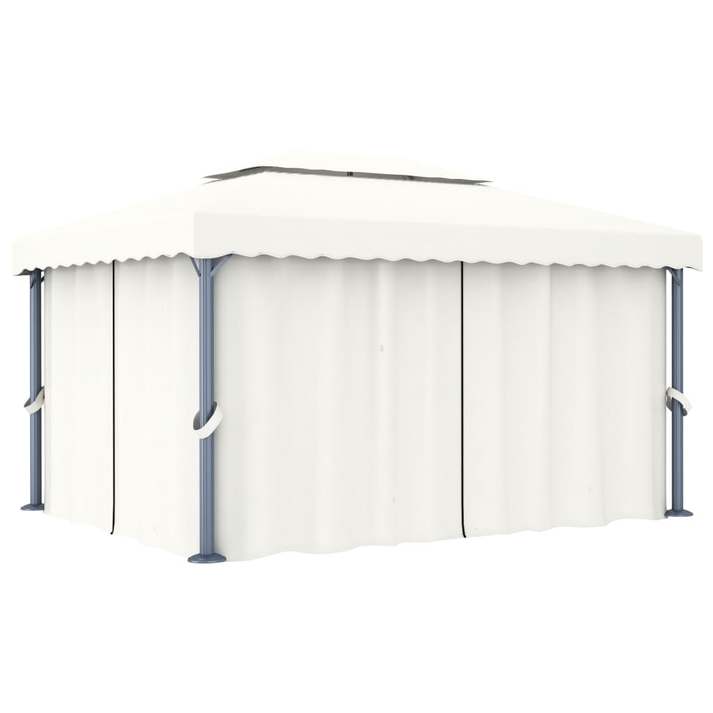 Pavillon Mit Vorhang Creme Aluminium