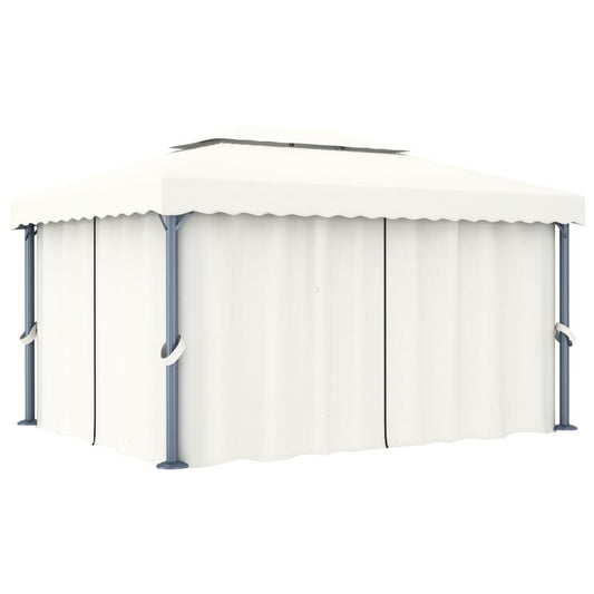 Pavillon Mit Vorhang Creme Aluminium