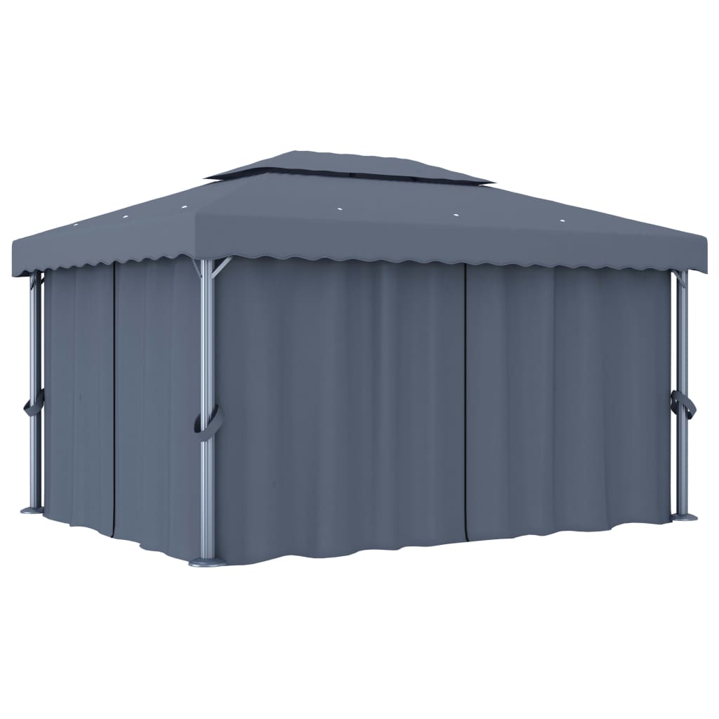 Pavillon Mit Vorhang Creme Aluminium