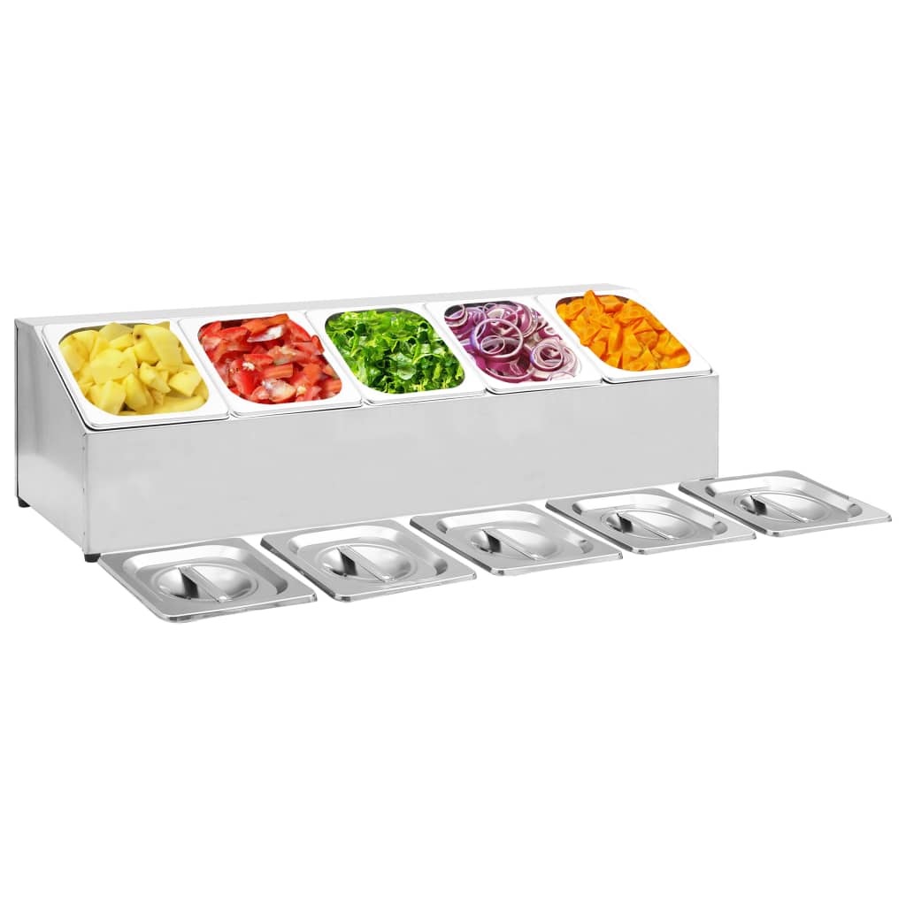 Gastronorm-Ständer Mit 3 Gn 1/6 Behältern Edelstahl