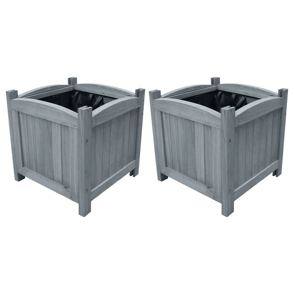 Garten-Hochbeete 2 Stk. 30X30X30 Cm Massivholz Tanne