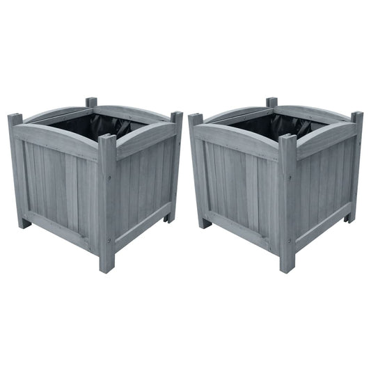 Garten-Hochbeete 2 Stk. 30X30X30 Cm Massivholz Tanne