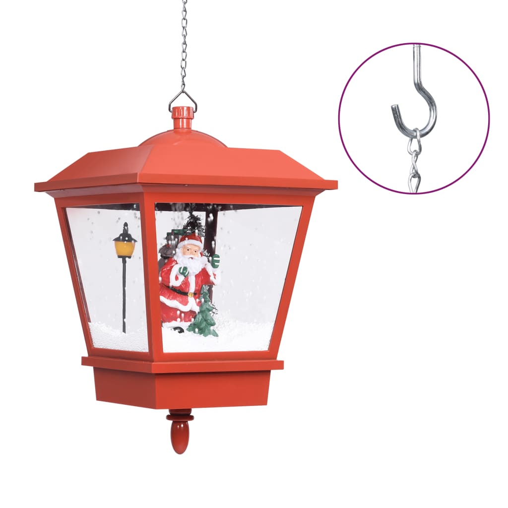 Weihnachts-Hängelampe Led-Licht Und Weihnachtsmann Rot 27×27×45 Schwarz Und Rot