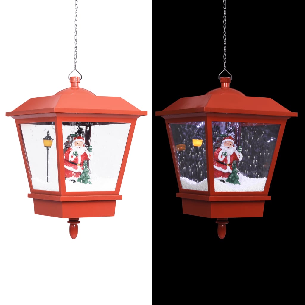 Weihnachts-Hängelampe Led-Licht Und Weihnachtsmann Rot 27×27×45 Schwarz Und Rot