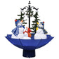 Weihnachtsbaum Mit Schnee Und Schirm-Fuß Blau 75 Cm Pvc Schwarz Und Rot