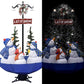 Weihnachtsbaum Mit Schnee Und Schirm-Fuß Blau 75 Cm Pvc Schwarz Und Rot