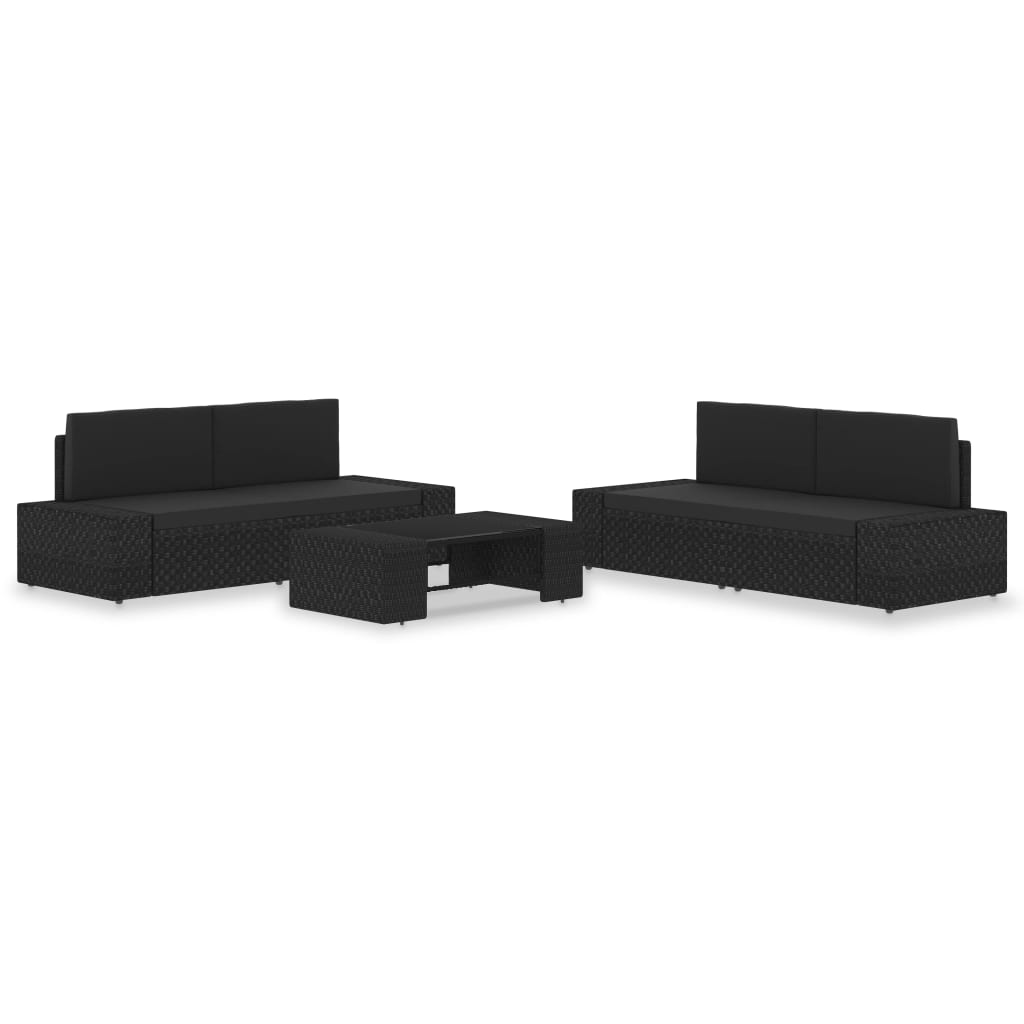 5-Tlg. Garten-Lounge-Set Poly Rattan