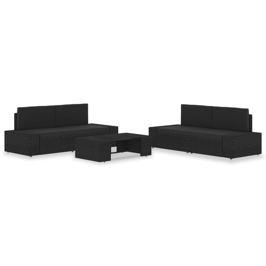 5-Tlg. Garten-Lounge-Set Poly Rattan