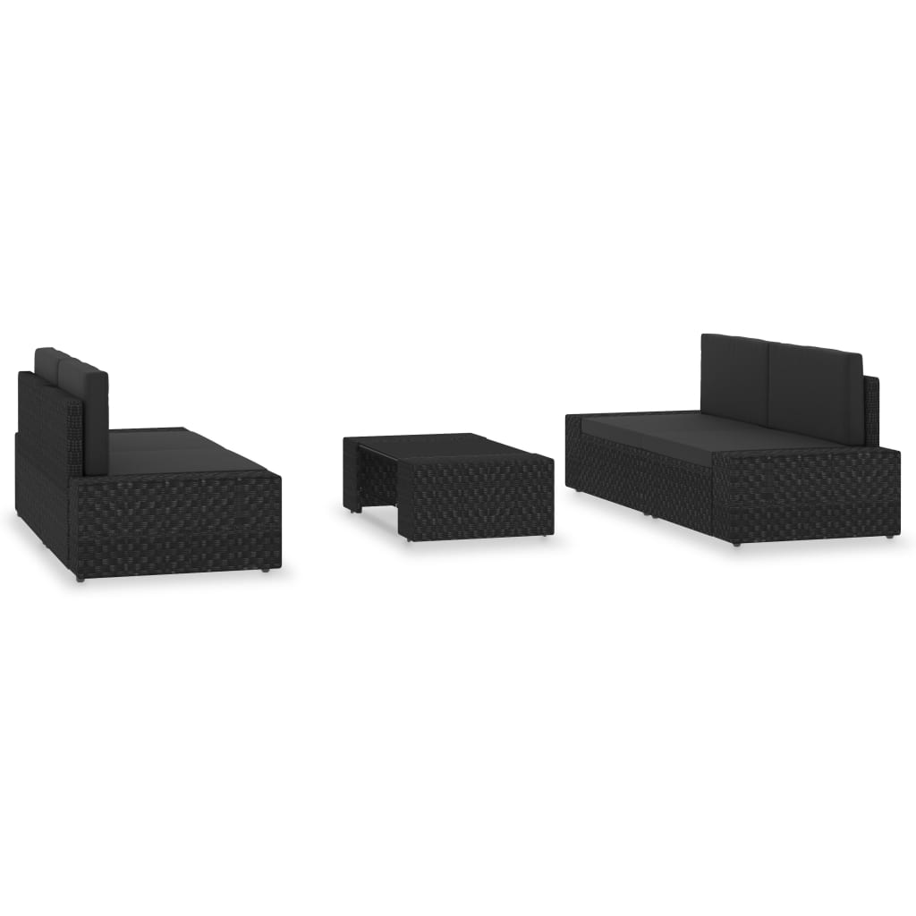 5-Tlg. Garten-Lounge-Set Poly Rattan