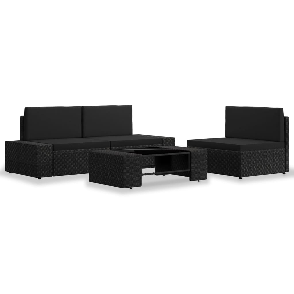 4-Tlg. Garten-Lounge-Set Poly Rattan