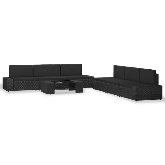 7-Tlg. Garten-Lounge-Set Poly Rattan