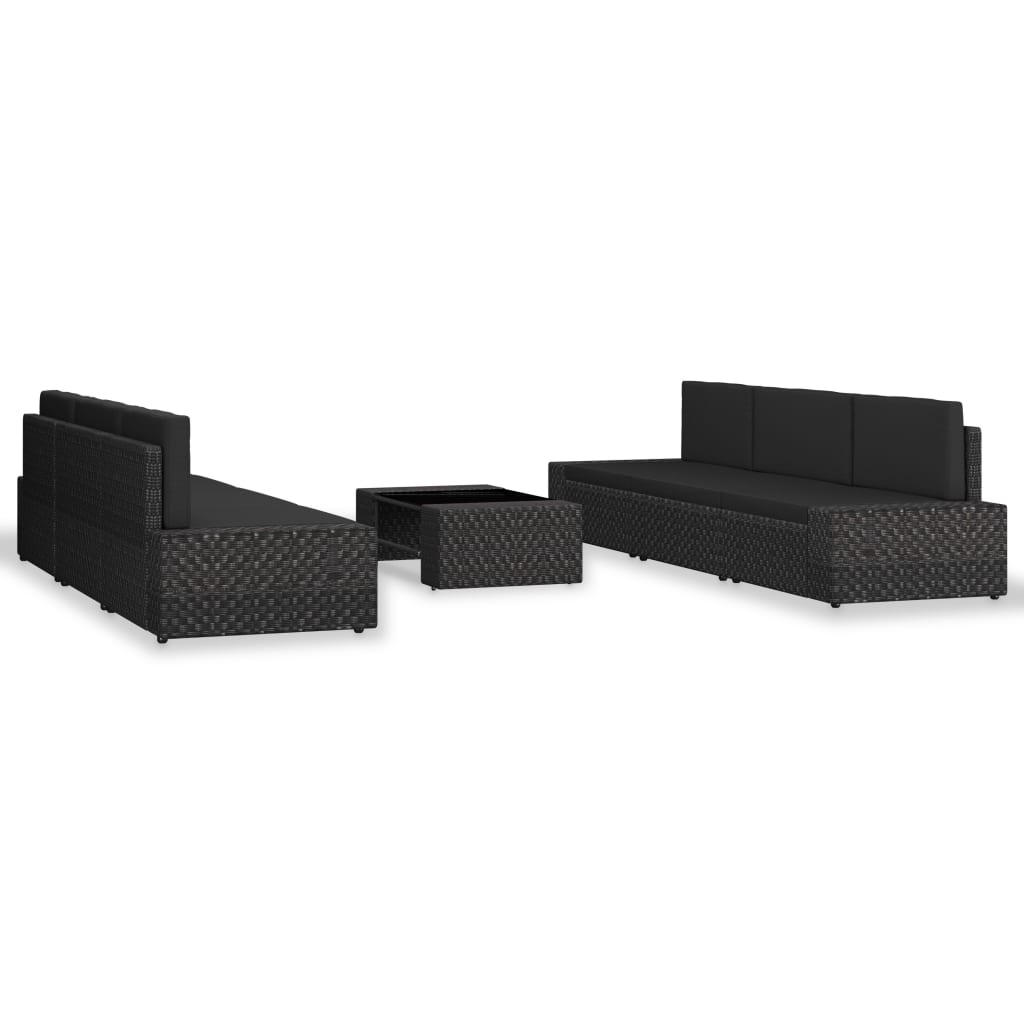 7-Tlg. Garten-Lounge-Set Poly Rattan