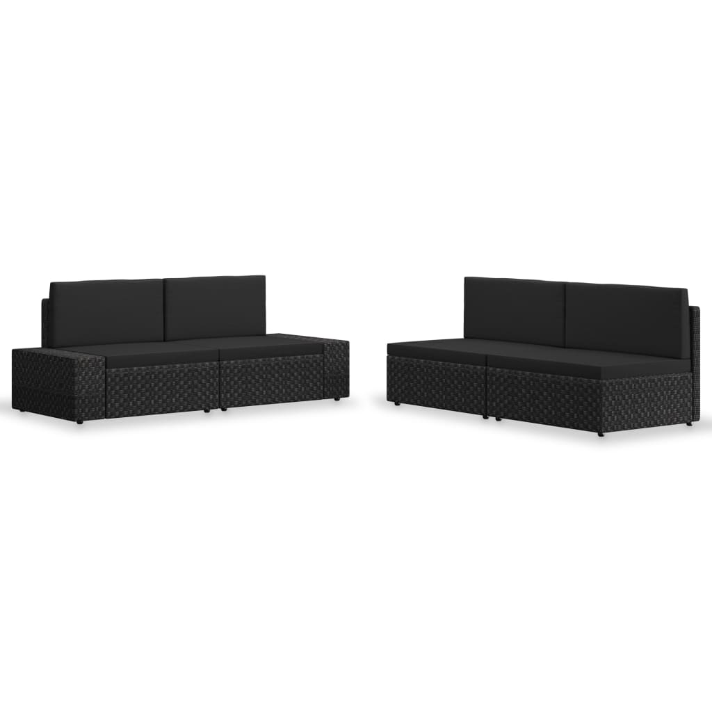 4-Tlg. Garten-Lounge-Set Poly Rattan
