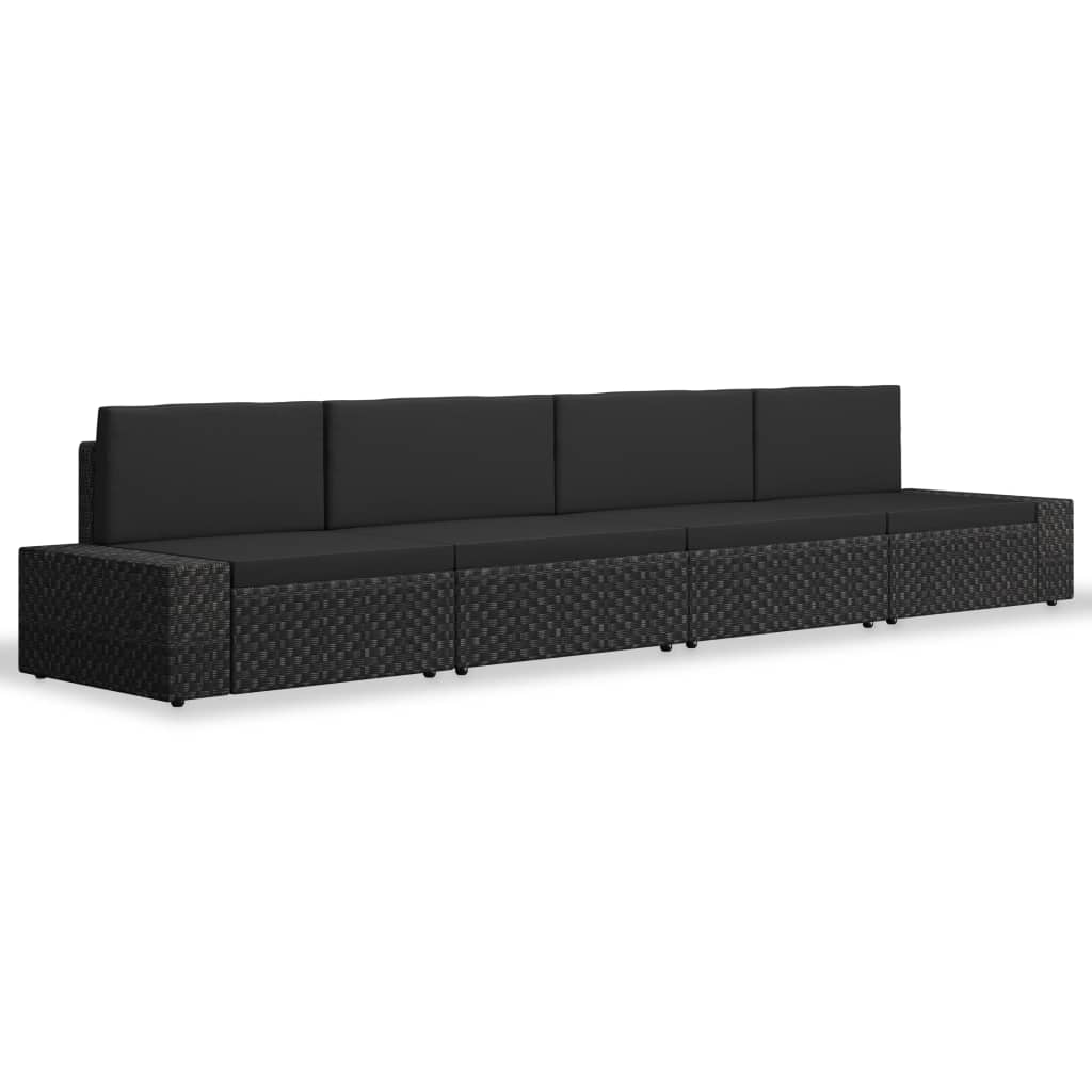 4-Tlg. Garten-Lounge-Set Poly Rattan