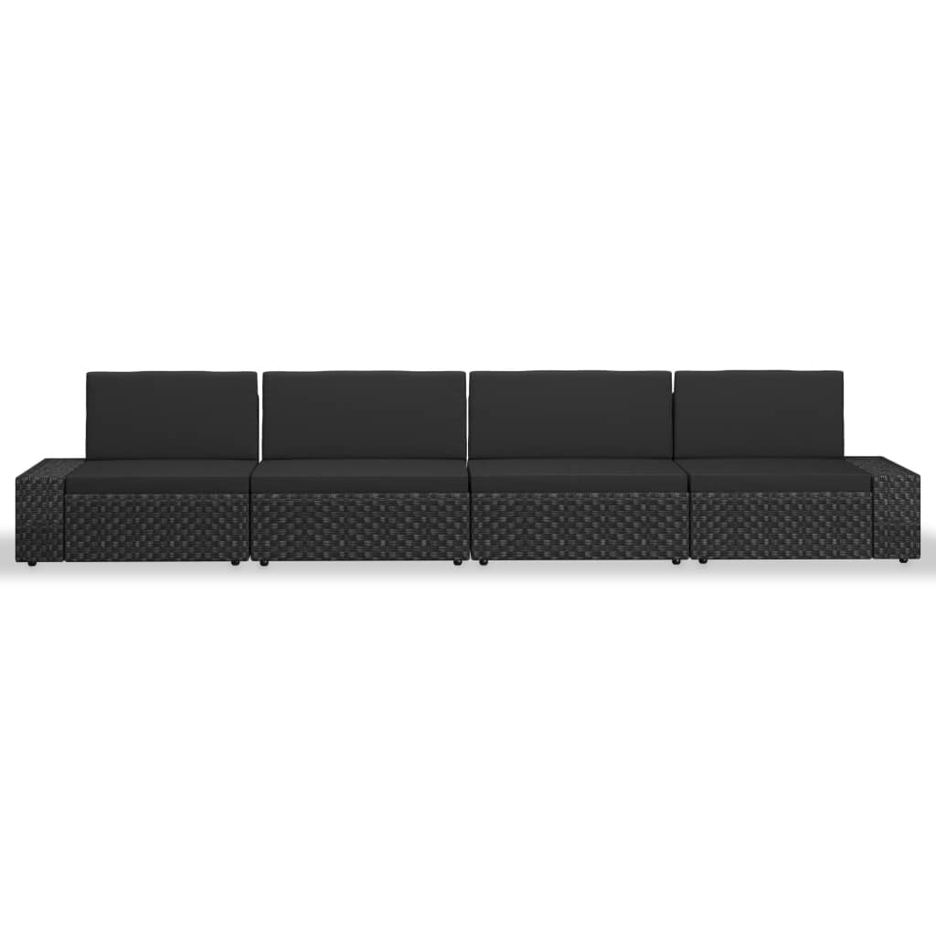 4-Tlg. Garten-Lounge-Set Poly Rattan