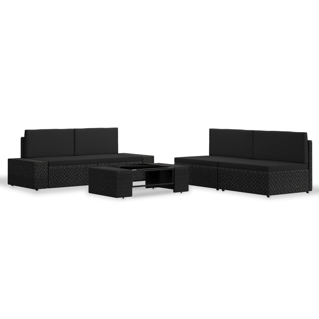 5-Tlg. Garten-Lounge-Set Poly Rattan