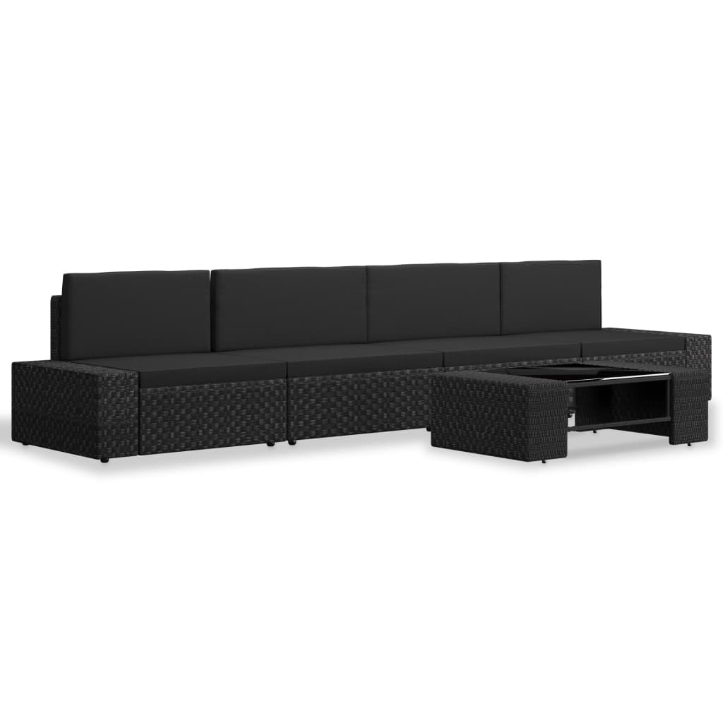 5-Tlg. Garten-Lounge-Set Poly Rattan