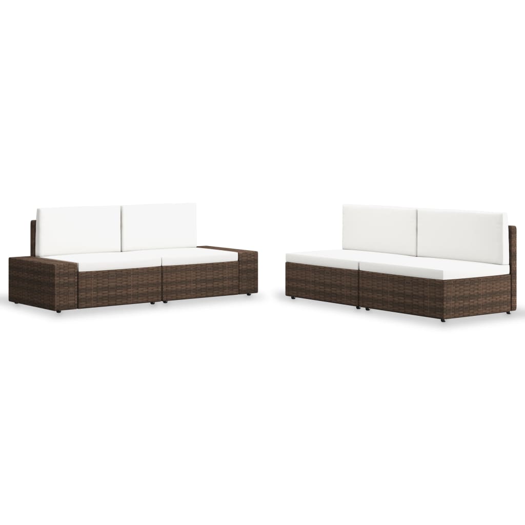 4-Tlg. Garten-Lounge-Set Poly Rattan