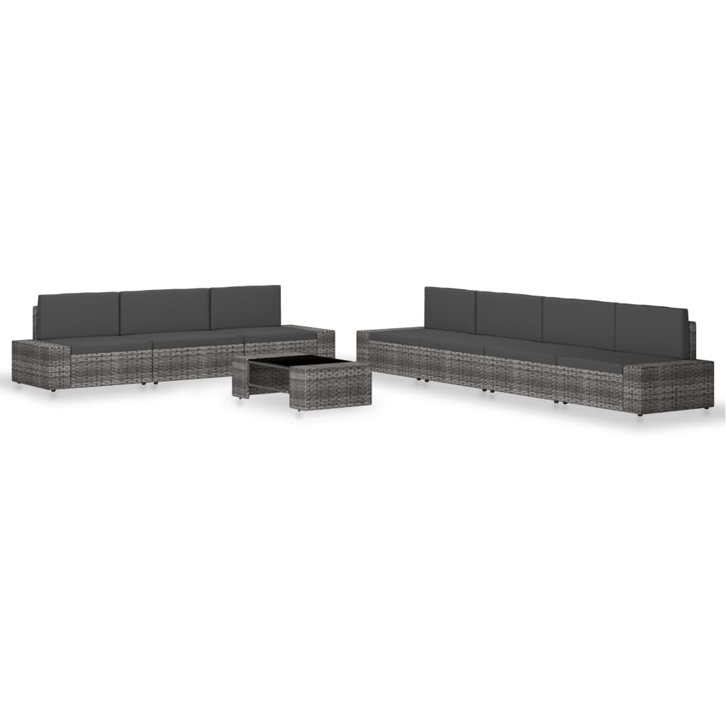 8-Tlg. Garten-Lounge-Set Poly Rattan