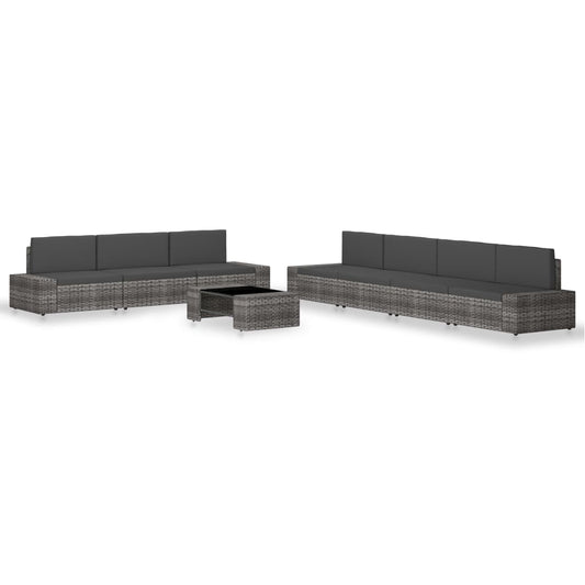 8-Tlg. Garten-Lounge-Set Poly Rattan