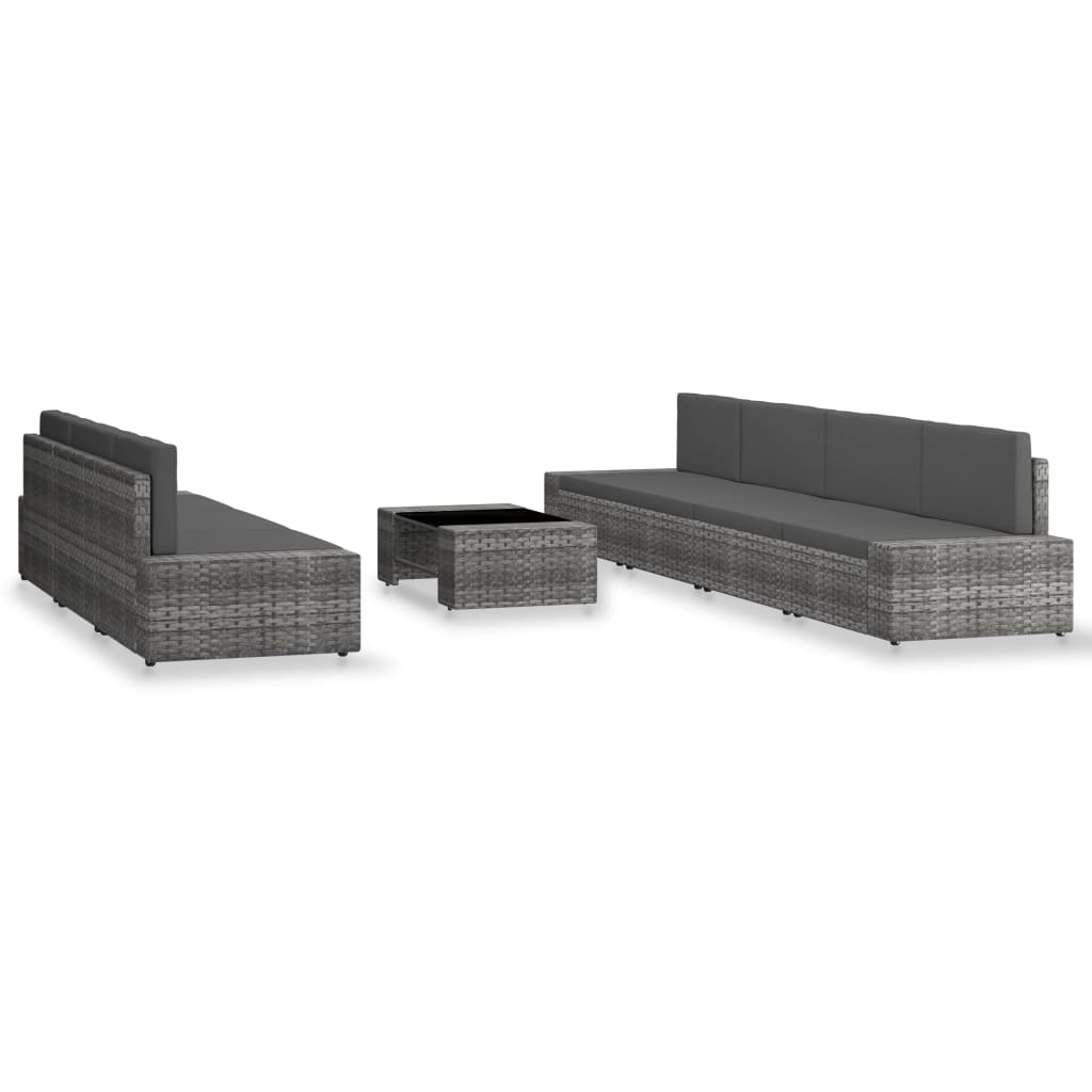 8-Tlg. Garten-Lounge-Set Poly Rattan