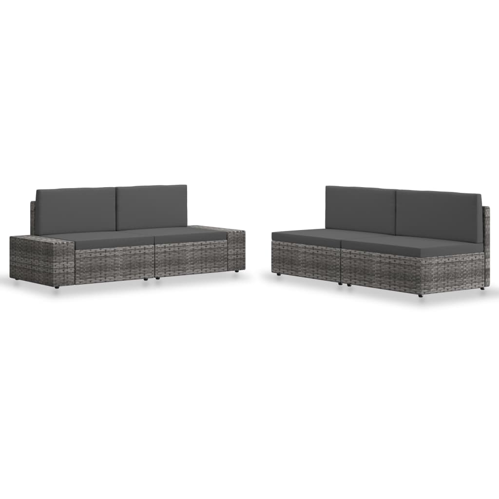 4-Tlg. Garten-Lounge-Set Poly Rattan