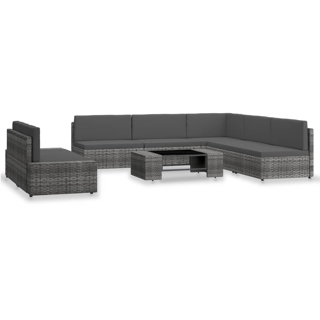 7-Tlg. Garten-Lounge-Set Poly Rattan