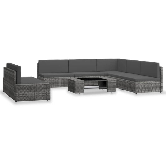 7-Tlg. Garten-Lounge-Set Poly Rattan